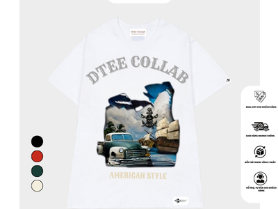 Áo Thun Oversize STYLE MỸ DTee Collab DT01 Form Rộng Unisex   Thời Trang Cho Nam Nữ 4