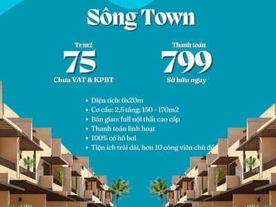 Chính thức nhận booking phân khu sông town 1