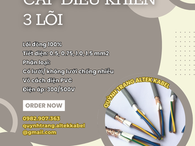 Cáp điều khiển 3 lõi, cáp truyền tín hiệu 3 lõi Altek Kabel 1