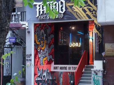 Sang nhượng tattoo studio mặt tiền đẹp tại phố yên phụ 0