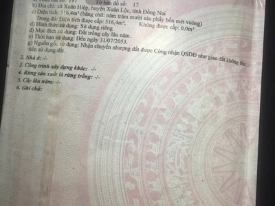 Bán nhanh 2 lô đất huyện xuân lộc, đồng nai 0