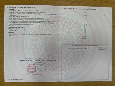 Tân lâm- xuyên mộc với hơn 1040m2 có sẵn 100 thổ cư, đất phủ hồng toàn bộ 1