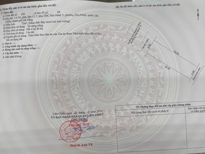 Bán đất đường hòa minh 7 - gần biển song song hồ tùng mậu 0