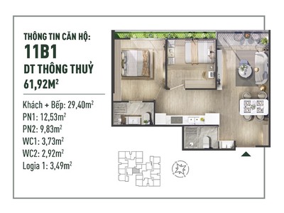 Dưới 4 tỷ nhận nóng CH 2PN có dải Logia tiểu cảnh độc đáo tại Fibonan Ecopark cách Vin 10p xe máy 1