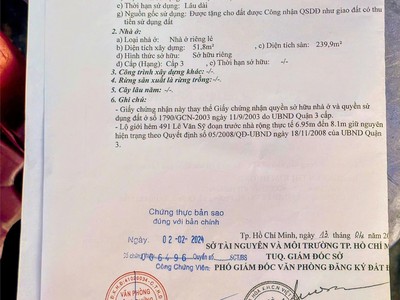 Bán nhà chính chủ hẻm xe tải vi vu 491 lê văn sỹ - 54m2 - 5 tầng btct 2