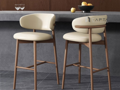 Ghế quầy đảo bếp gỗ ash bọc da pvc cao cấp CB LEO-75P Nội thất Capta 5