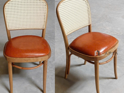 Ghế gỗ nhà hàng lưng mây đan có nệm Thonet 1A-P Nội thất Capta 5