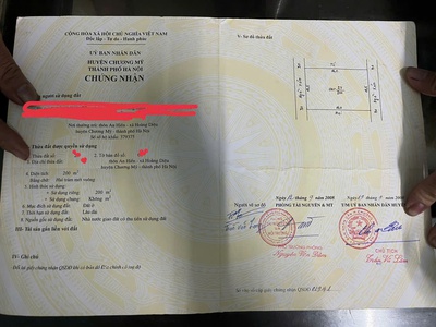 Hoa hậu tại an hiền - hoàng diệu , chương mỹ hơn 10tr/m đất giãn dân  dt :200m full thổ cư 0