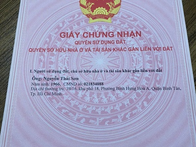 Chính chủ bán nhanh nhà 39/16  lô tư,bình tân, 1