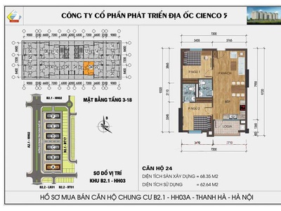 Chính chủ cần bán căn 2 ngủ 68m, hướng Nam đầy đủ đồ, giá 2.5 tỷ tại tòa HH03B KDT Thanh Hà Cienco 5 5