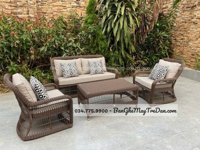Sô pha nhựa giả mây bền đẹp 4