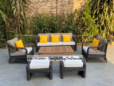 Sô pha nhựa giả mây bền đẹp 5