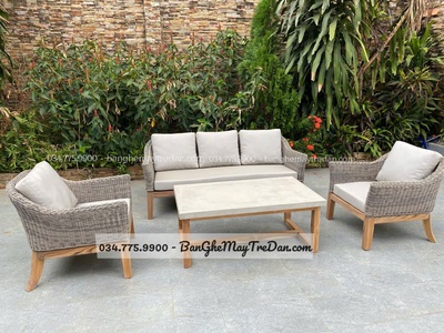 Sô pha nhựa giả mây bền đẹp 6