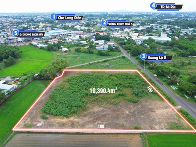Nhượng 10,000 m2 shr 960 odt đất nhà hàng ngay phố chợ long điền giá 5tr/m2 3