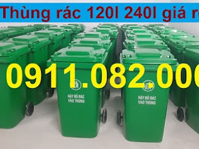 Bán thùng rác công nghiệp giá rẻ tại tiền giang, thùng rác 120l 240l- lh 0911082000 0