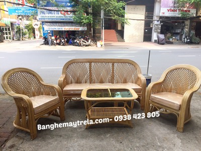 Bàn ghế sofa mây hiện đại- Sofa song mây 100 2