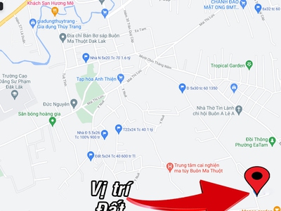 Bán đất 2 mặt tiền hẻm mai thị lựu - tp bmt. dt 5x21m. giá chỉ 440 triệu 2