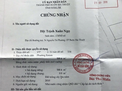 Bán đất 2 mặt tiền hẻm mai thị lựu - tp bmt. dt 5x21m. giá chỉ 440 triệu 3