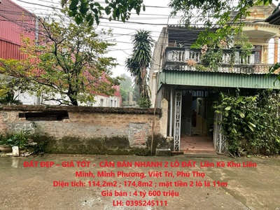 Đất đẹp   giá tốt -  cần bán nhanh 2 lô đất  liền kề khu liên minh, minh phương, việt trì, phú thọ 0