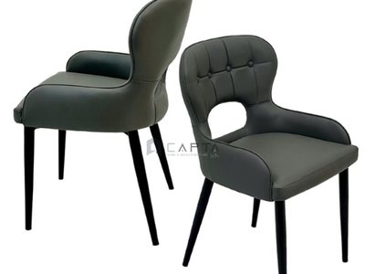Ghế ăn nhập khẩu nệm da pvc cao cấp màu xanh đậm chân sắt sơn màu đen ECO 38A-P Nội thất Capta 2
