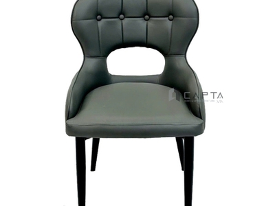 Ghế ăn nhập khẩu nệm da pvc cao cấp màu xanh đậm chân sắt sơn màu đen ECO 38A-P Nội thất Capta 0