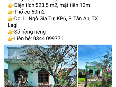 Chính chủ cần bán lô đất kp6, p. tân an, tx lagi  bình thuận 1