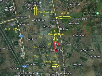 Rao bán 50 lô đất nền phân lô thôn doãn, tx duy tiên, tỉnh hà nam 19tr/m2 0