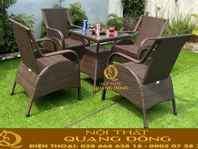 Bàn ghế cafe mây nhựa chất lượng, bền đẹp, giá tốt khu vực Quận 12 TP HCM 2