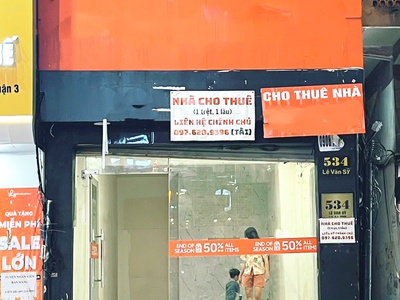 Cho thuê nhà mặt tiền kinh doanh, 64m2, 2 tầng, mặt tiền 4m- 534 lê văn sỹ, p.14, q.3 0
