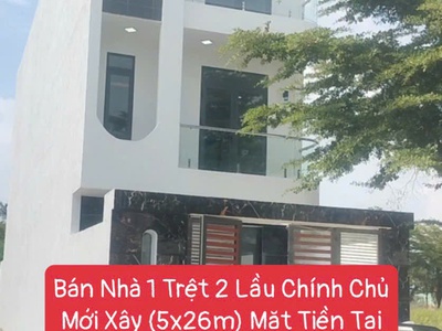 Bán nhà 1 trệt 2 lầu chính chủ mới xây  5x26m  mặt tiền tại thị trấn đức hòa, tỉnh long an 0