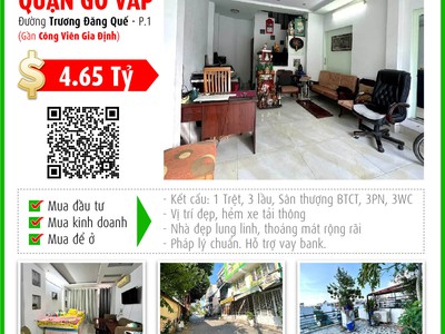 Bán nhà 5 Tầng, HXH Trương Đăng Quế - Gò Vấp   4.65 Tỷ 0