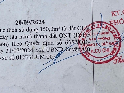 Bán lô đất mặt tiền bà thiên xã nhuận đức , củ chi, dt 350m2 có 150m2 thổ cư giá 2,2 tỷ 1