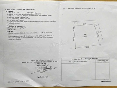 Chính chủ cần bán đất nền Sen Phương - Phúc Thọ full thổ cư lô góc 360m2 2