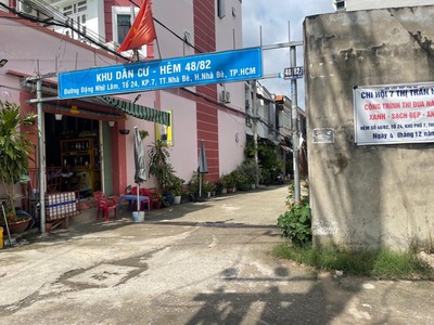 Bán đất 80m2 mặt tiền hẻm xe tải tránh nhau, hẻm 2279 huỳnh tấn phát   thị trấn nhà bè   giá chỉ 2