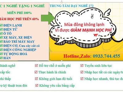 Dạy nghề cấp tốc 2025. Trung tâm dạy nghề 272 0