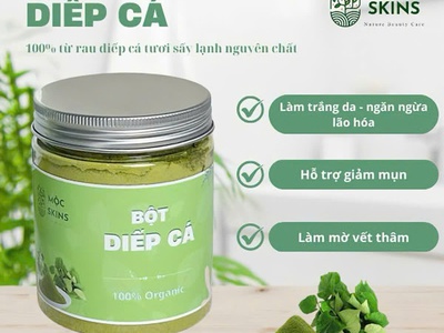 Bột Rau Diếp Cá Nguyên Chất Mộc Skins Ngừa Mụn Mờ Thâm Sáng Da 0