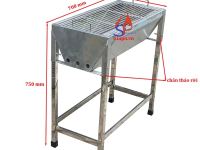 Lò nướng than inox, bếp nướng than hoa inox ngoài trời 1