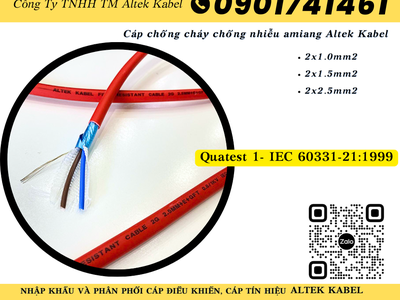 Cáp chống cháy, cáp chậm cháy 2x1.5 Huế, Ðà Nẵng, Quảng Nam, Quảng Ngãi, Bình Ðịnh 1