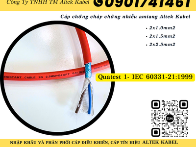 Cáp chống cháy, cáp chậm cháy 2x1.5 Huế, Ðà Nẵng, Quảng Nam, Quảng Ngãi, Bình Ðịnh 2