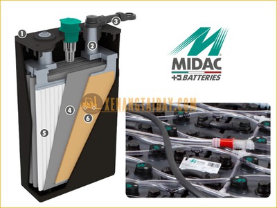 Bán bình ắc quy xe nâng hiệu MIDAC 24v/270Ah giá tốt 1