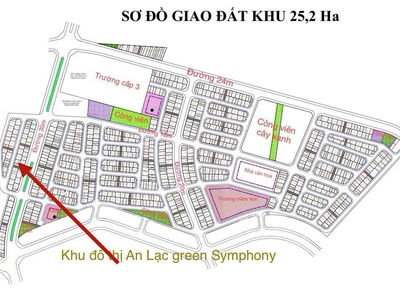 Lô đất đẹp khu 25,2 ha vân canh gần dự án an lạc green sympony 3