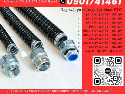 Ống ruột gà lõi thép bọc nhựa, ống kẽm đàn hồi Đà Nẵng, Hà Nội, HCM 0