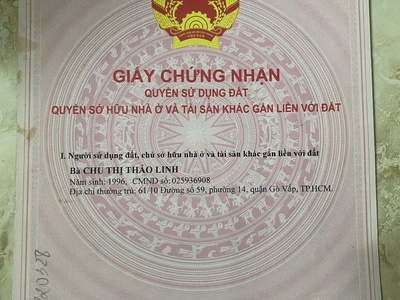 Chính chủ cần bán lô đất tại địa chỉ 237/14/6 phạm văn chiêu, phường 14, quận gò vấp, 0