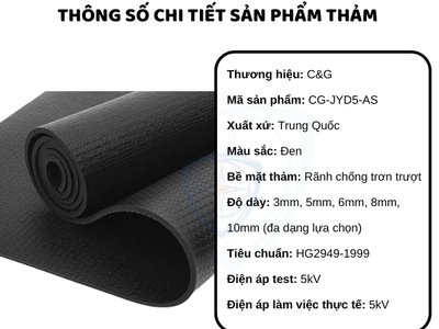 Thảm cách điện CG-JYD 5kV mặt rãnh 1