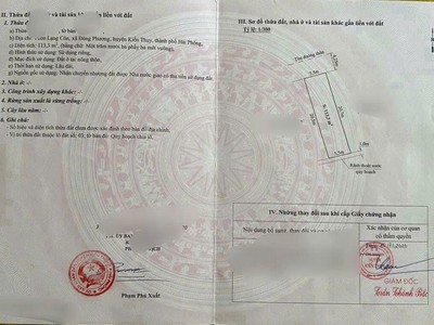 Bán lô đất 113,3 m2 mặt đường Thôn Lạng Côn, xã Đông Phương, Kiến Thụy, Hải Phòng 2