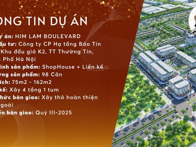 Độc quyền quỹ hàng đẹp lk 2mặt tiền him lam boulevard cửa ngõ ql1a, ck khủng, kd đỉnh cao 1