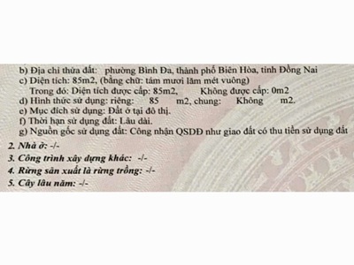 BÁN RẺ NHÀ BÌNH ĐA, SỔ HỒNG riêng thổ cư hẻm oto 7 chỗ, sân đậu 2 oto 0