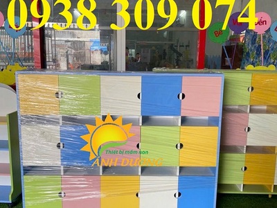 Tủ đựng cặp dép mầm non, tủ đựng đồ dùng cá nhân trẻ em 0