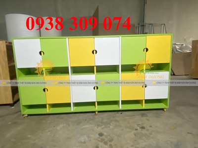 Tủ đựng cặp dép mầm non, tủ đựng đồ dùng cá nhân trẻ em 6