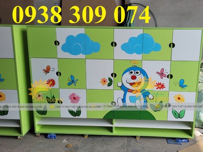 Tủ đựng cặp dép mầm non, tủ đựng đồ dùng cá nhân trẻ em 3